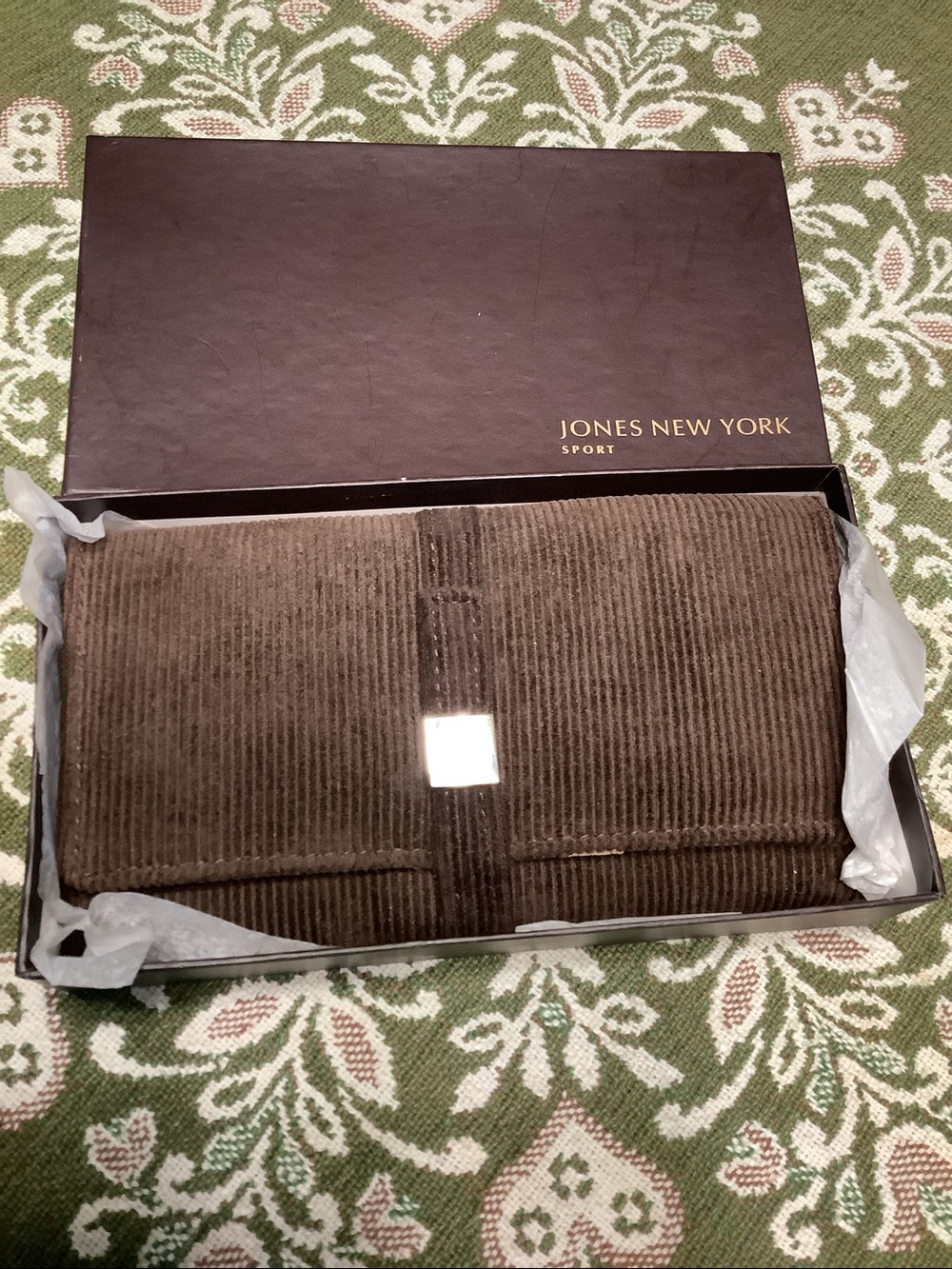 Jones New York Sport Brown Corduroy Wallet